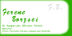 ferenc borzsei business card